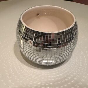 Silver Mosaic Disco Ball Planter With Holes for Hanging